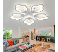 Caufloce Flower Ceiling Lights LED Ceiling Lighting Dimmable Chandeliers with Remote Control Night Light 3000-6000k Ceiling Lamp APP Modern for Bedroom Living Room-White||70cm