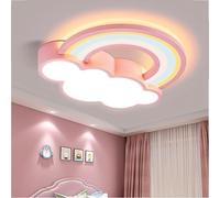 Caufloce Kids Ceiling Lights and Remote Control LED Bedroom Ceiling Lighting Modern Dimmable 3000K-6000K Flush Mount Living Room Ceiling Lamp Indoor 48W Metal-Pink