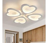 Caufloce Modern Ceiling Light Flower LED Remote APP Lights Ceiling Large Dimmable 3000K-6000K Flush Mount Living Room Ceiling Lamp Smart Indoor 54W for Bedroom, Lounge-White||60cm