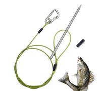 Caught Fish Clip | Stainless Steel Cable Clip - With Carabiner for Grip Tool - For Underwater Diving In Freshwater, Lakes, Ponds, Seashore, A