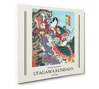 Caught In A Fight By Utagawa Kunisada Canvas Print | Gallery Wrapped 30mm Frame Wall Art | 14x14 inches | Ready to Hang | Asian Picture | Living Room Bedroom Lounge Office