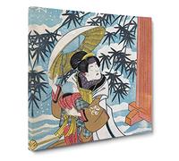 Caught in the Snow by Utagawa Kunisada Canvas Print | Gallery Wrapped 30mm Frame Wall Art | 20x20 inches | Ready to Hang | Asian Landscape Picture | Living Room Bedroom Lounge Office