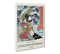 Caught In The Snow By Utagawa Kunisada Canvas Print | Gallery Wrapped 30mm Frame Wall Art | 24x16 inches | Ready to Hang | Asian Landscape Picture | Living Room Bedroom Lounge Office