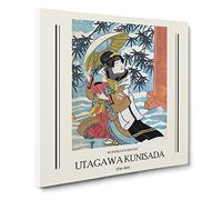 Caught In The Snow By Utagawa Kunisada Exhibition Museum Asian Japanese Canvas Wall Art Print Ready to Hang, Framed Picture for Living Room Bedroom Home Office Décor, 20x20 Inch (50x50 cm)