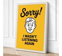 Caught Not Listening Canvas Wall Art Print 18x12 Inch (46 x 30 cm)