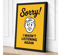 Caught Not Listening Canvas Wall Art Print 18x12 Inch (46 x 30 cm)