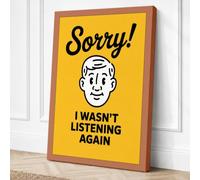 Caught Not Listening Canvas Wall Art Print 24x16 Inch (61 x 41 cm)