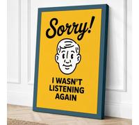 Caught Not Listening Canvas Wall Art Print 24x16 Inch (61 x 41 cm)