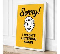 Caught Not Listening Canvas Wall Art Print 24x16 Inch (61 x 41 cm)