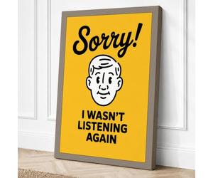 Caught Not Listening Canvas Wall Art Print 24x16 Inch (61 x 41 cm)