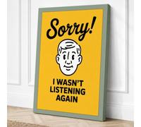 Caught Not Listening Canvas Wall Art Print 30x20 Inch (76 x 51 cm)