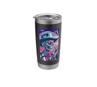 Caught On Camera Funny Smoking Cowboy Alien Synthwave Stainless Steel Insulated Tumbler