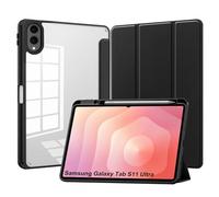 CAUHENYEE Case for Samsung Galaxy Tab S11 Ultra 14.6 Inch Case, [Triple Protection] Shockproof, Magnetic Closure, Transparent Back - Slim Protective Case with Sleep Function & Folding Stand - Black