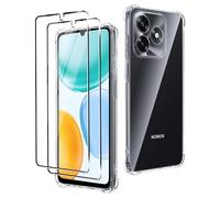 CAUHENYEE Transpanrent Case for Honor X5c Plus Case, with 2-PC Tempered Glass Screen Protector, Thin and Soft, Clear TPU Case, Scratch-Resistant, Shockproof Case