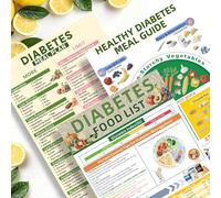 cauife Diabetic Meal Planner, 3PCS Diabetes Food List and Meal Planner,Prediabetic Food Chart for Type 1 Type 2, Healthy Diabetes Meal Guide with Serving Size Carbs Calories Glycemic Index(GI