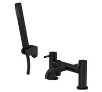 Cauldon Round Bath Shower Mixer Tap With Shower Kit - Matt Black - Balterley