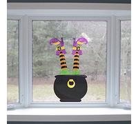 Cauldron and witch window sticker | Halloween window stickers