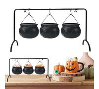 Cauldron Bowl - Witch Cauldrons | Halloween Bowl | Black Cauldron Pot | Decorative Candy Bowls | Witch Cauldrons Set | Halloween Builas Rack Witches Black Plas