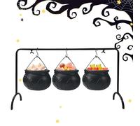 Cauldron Candy Bowl - Metal Potion Bucket, Wiccan Decor Pot | Vintage Trick Container with Carry Handle, Halloween Treat Server for Outdoor Tabletop Kitchen Porch Dining Home Holiday Themed Setting