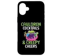 Cauldron Cocktails & Creepy Cheers Bartender Halloween Case for iPhone 16 Plus