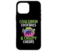 Cauldron Cocktails & Creepy Cheers Bartender Halloween Case for iPhone 16 Pro Max