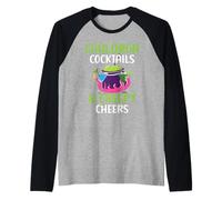 Cauldron Cocktails & Creepy Cheers Bartender Halloween Raglan Baseball Tee
