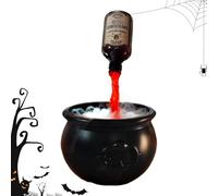 Cauldron Halloween Decor, Floating Potion Bottle Diffuser, Spooky Festive Prop, Light-Up Effect, Haunted Aesthetic Design for Kitchen, Yard, Garden, Mantel, Indoor Room, and Table Display