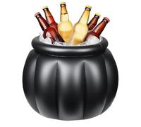 Cauldron Inflatable Cooler - Halloween Party Decoration | 22X18 Inch Large Black Candy Container For Dining Room BBQ Beach Picnic Kitchen, Large Capacity Party Supply Of Halloween Drinks And Treats