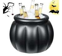Cauldron Kettle - 22x18 Inch Cauldron Drink Cooler | Witches Brew, Large Capacity Black Candy Jar, Spacious Container with Secure Lid, Sleek Design, Ideal for Serving Treats in Dining Rooms