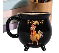 Cauldron Mug - 12oz Novelty Ceramic Cup with Funny Chicken Design | Coffee, Tea, Hot Cocoa & Milk Drinkware for Home, Farmhouse, Office, Women, Men, Friends, Coworkers, Halloween, Birthday
