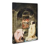 Cauldron Over A Favour By William Blake Canvas Print | Gallery Wrapped 30mm Frame Wall Art | 24x16 inches | Ready to Hang | Classic Picture | Living Room Bedroom Lounge Office
