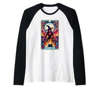 Cauldron Witchcraft Tarot Card and Gothic Witches Raglan Baseball Tee