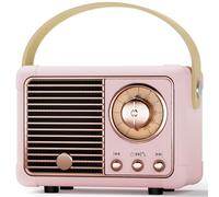 Caulikine Retro Bluetooth Speaker Portable Girls Birthday Presents Wireless Speaker Vintage for Women,Her,Girls,Teenage Girls Gifts, Room Decor Portable Speaker for Travel Indoor&Outdoor (Pink)