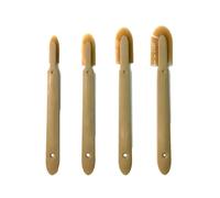 Caulk Finger Spreader, 4pcs Caulk Spatula Set with Long Handle, Plaster Scraping Tools, Grout Caulking Tip Applicator Paint Scrapers for Caulking, Sealing, Plaster and Glue Scraping