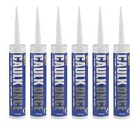 Caulk Once Premium Acrylic Caulk, White, 380ml, Quick Drying, Highly Flexible, Paintable, Pack of 6