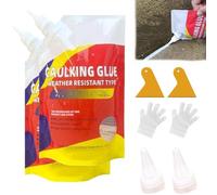Caulking Glue Weather Resistant Type, Slab Concrete Crack Waterproof Repair Sealant, Slab Concrete Crack Repair Sealant, Waterproof Insulating Sealant,Slab Concrete Crack Filler (2 Pcs, one size )