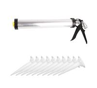 Caulking Gun, 600ml/20oz Air Caulking Gun,Silicone Caulking Gun Aluminum Alloy Sealant Sausage Caulking Gun Cartridge Sausage Caulk Gun Glue Gun Caulk Tool with 10 Nozzles for Caulking