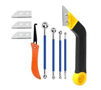 Caulking Tool, Caulking Removal and Finishing Kit, Caulk Remover Tool, 10pcs Rustproof Sealant Finishing Tool Kit for Tile, Sink, Kitchen, Bathroom