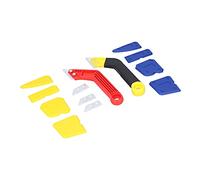 Caulking Tool Kit, Grout Remover and Caulking Scraper Set, ABS Seam Cleaner with 2 8 Scrape Plates 3 Blades, for Repairing Gaps Removing Glue in Corners Joints Edges