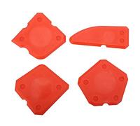 Caulking Tool Kit Silicone Sealant Scraper Professional Reusable Caulk Finishing Tools for Grout Removal Home Improvement 4PCS Multi Color Set (Red)