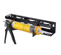 Caulking Tube Holder - Spray Can Bottle Holder with Horizontally Base - Van Racking Storage Accessories Holds 6 Tubes and Caulking Nozzle - Metal Storage Rack Ideal for Van Racking, Workshop