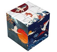 CAULYS Famous Painting Theme Series Magic Cube, Celebrity Masterpiece Photo Transform Cube, Creative Gift, Toys (Traditional Chinese Landscape)… (Phoenix-Cartoon)