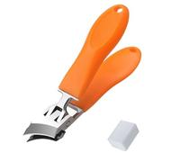 Caurat Slanted Nail Clipper, Wide Jaw Opening Anti-Splash Slanted NailClipper, Long Handle Splashproof NailClippers, NailClippers for Ingrown Nails, No Mess (Yellow)