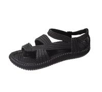 Causal Style Beach Travel Shoes, Men Summer Resistant Woven EVA Breathable Bunion Corrector Sandals, Fashion Non Slip Big Toe Foot Corrector Flip Flops, for Big Toe Bone Orthopedic(Black,7.5 UK)