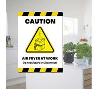 "Caution: Air Fryer at Work!" Metal Sign - Attention-Grabbing Kitchen Wall Decor for Health-Conscious Cooks and Air Fryer Fans