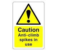 Caution anti-climb spikes - 1.2mm Rigid plastic for indoor/outdoor usage (400mm x 300mm) Viewing Distance within 14m.