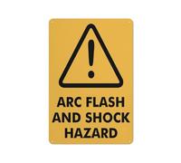 Caution Arc Flash And Shock Hazard Text Sign 12 X 8 Inches Aluminum Sign Reflective - Uv Protected, Waterproof, Weatherproof And Fade Resistant - 4Pre-Drilled Holes