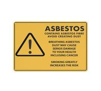 Caution Asbestos Warning Signs 12 X 8 Inches Reflective Aluminum Metal Warning Signage With Symbol For Indoor Outdoor Use