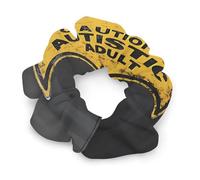 Caution Autistic Adult Women's Hair Ties Elastic Scrunchies Silk Like Scrunchy Accessories for Sleep