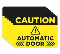 Caution Automatic Door Decals for Glass Door, 6 Pack 2.5"x3.5" Vinyl Decals Two-Sided, in/Outdoor, Laminated for UV & Water